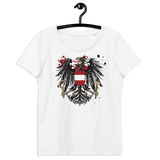 Österreichischer Adler in Ketten / Enganliegendes Öko-Shirt für Damen