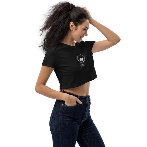 Schwoazes Schafal Bio-Crop-Top