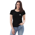 Schwarzes Herz - Enganliegendes Öko-T-Shirt für Damen
