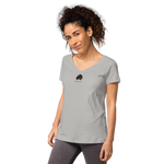 Blutiges Herz - Eng anliegendes Damen-T-Shirt mit V-Ausschnitt