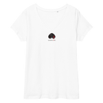 Blutiges Herz - Eng anliegendes Damen-T-Shirt mit V-Ausschnitt