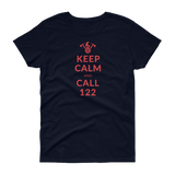 Keep calm and call 122 / Kurzärmeliges T-Shirt für Damen