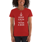 Keep calm und trink a Bier / Kurzärmeliges T-Shirt für Damen